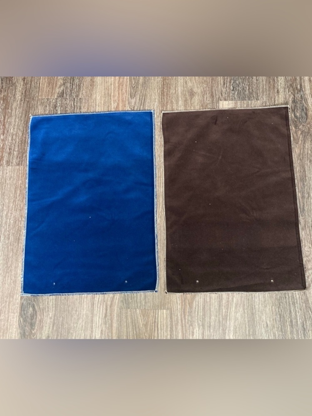 Timothy Oulton "Cotton Velvet" Large Fabric Panels - Navy & Chocolate